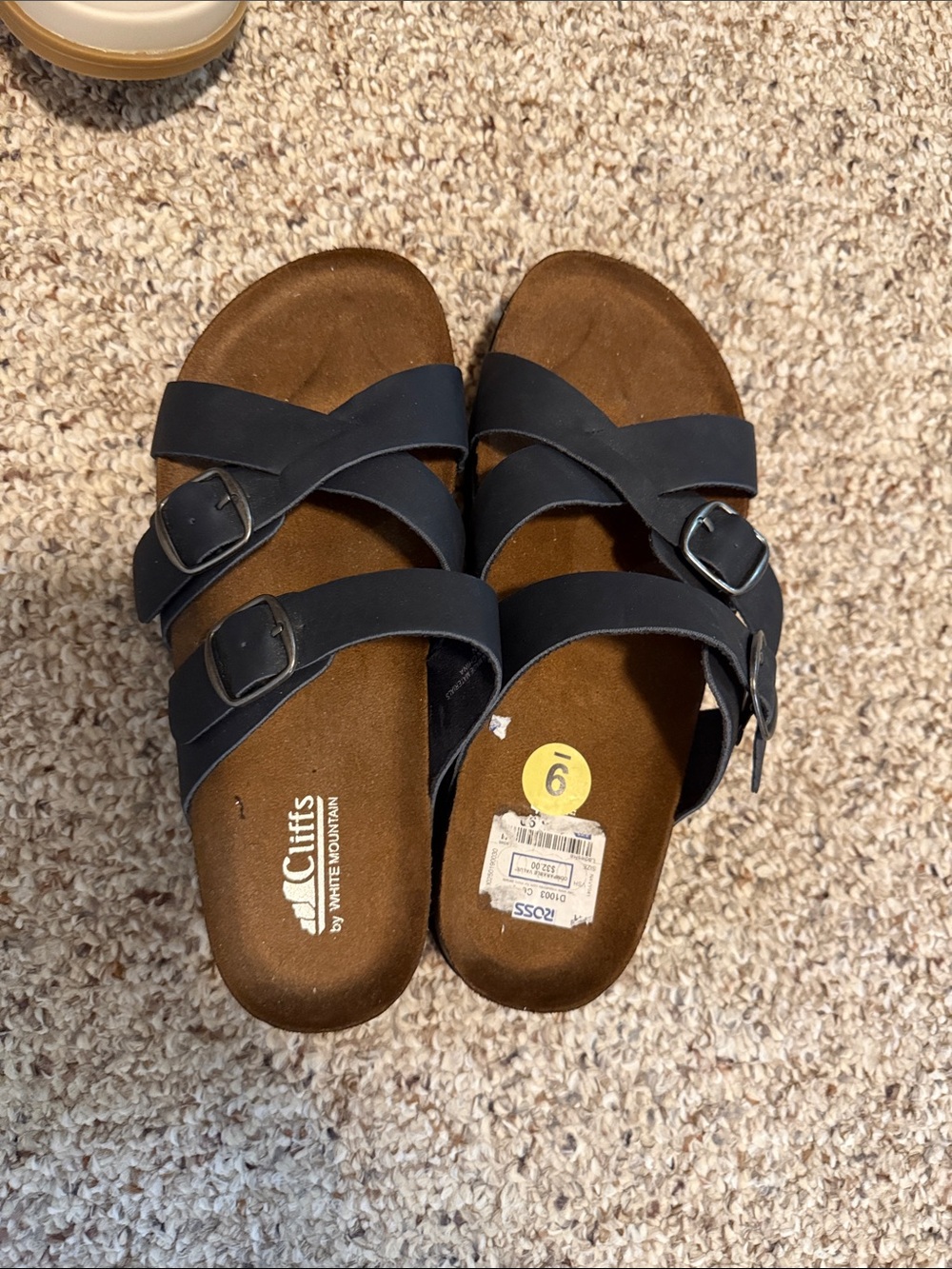 Cliffs by White Mountain dark blueTriple-Buckle Slide Sandals